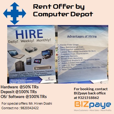COMPUTERS, PRINTERS,LAPTOPS,SERVERS ON HIRE through BIZpaye 